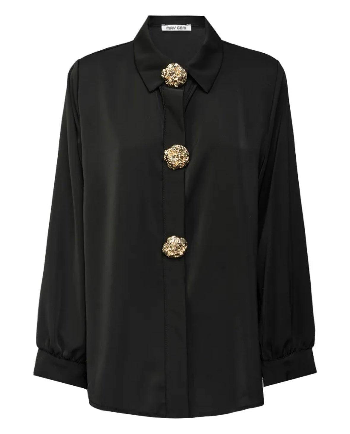 Elegante Bluse mit goldenen Zierknöpfen – zeitlose Eleganz für jeden Anlass
