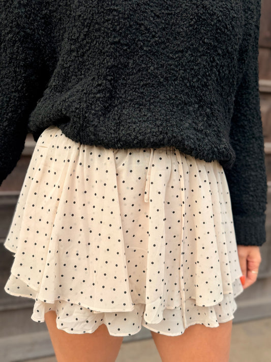 Chiffon Skort – Dotted Creamy