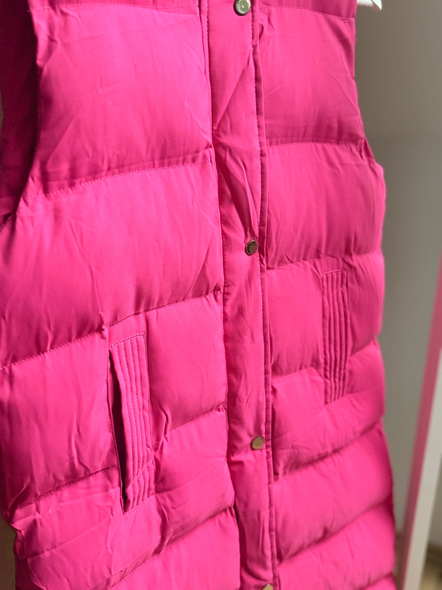 Steppweste mit Kapuze & Reißverschluss – Pink | Sporty Chic Damenweste