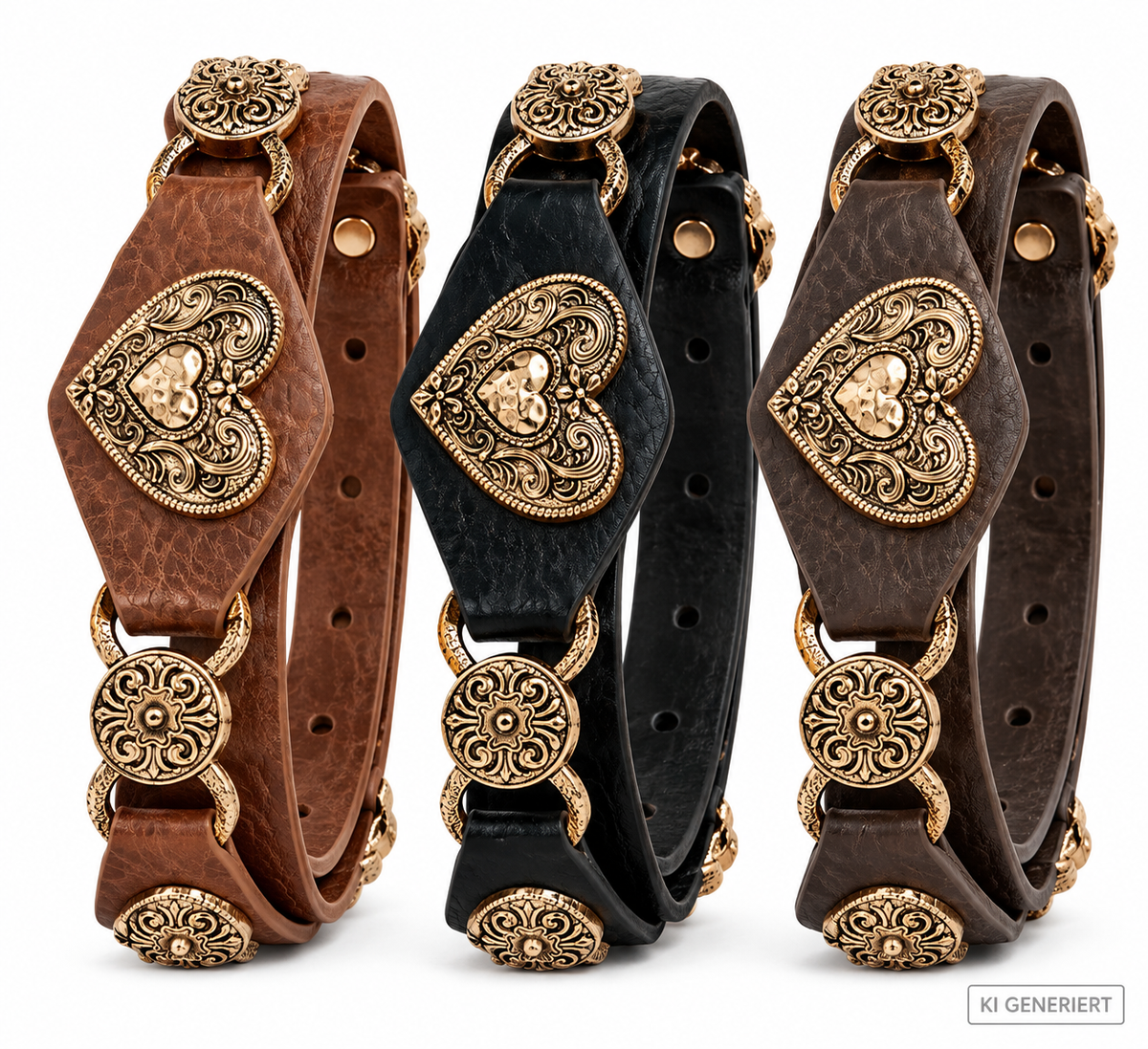 Taillen-Hüft-Herzgürtel mit goldfarbenen Ornamenten – Boho Chic