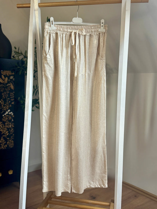 Golden Glow Hose – Schimmernder Look mit Glam-Faktor