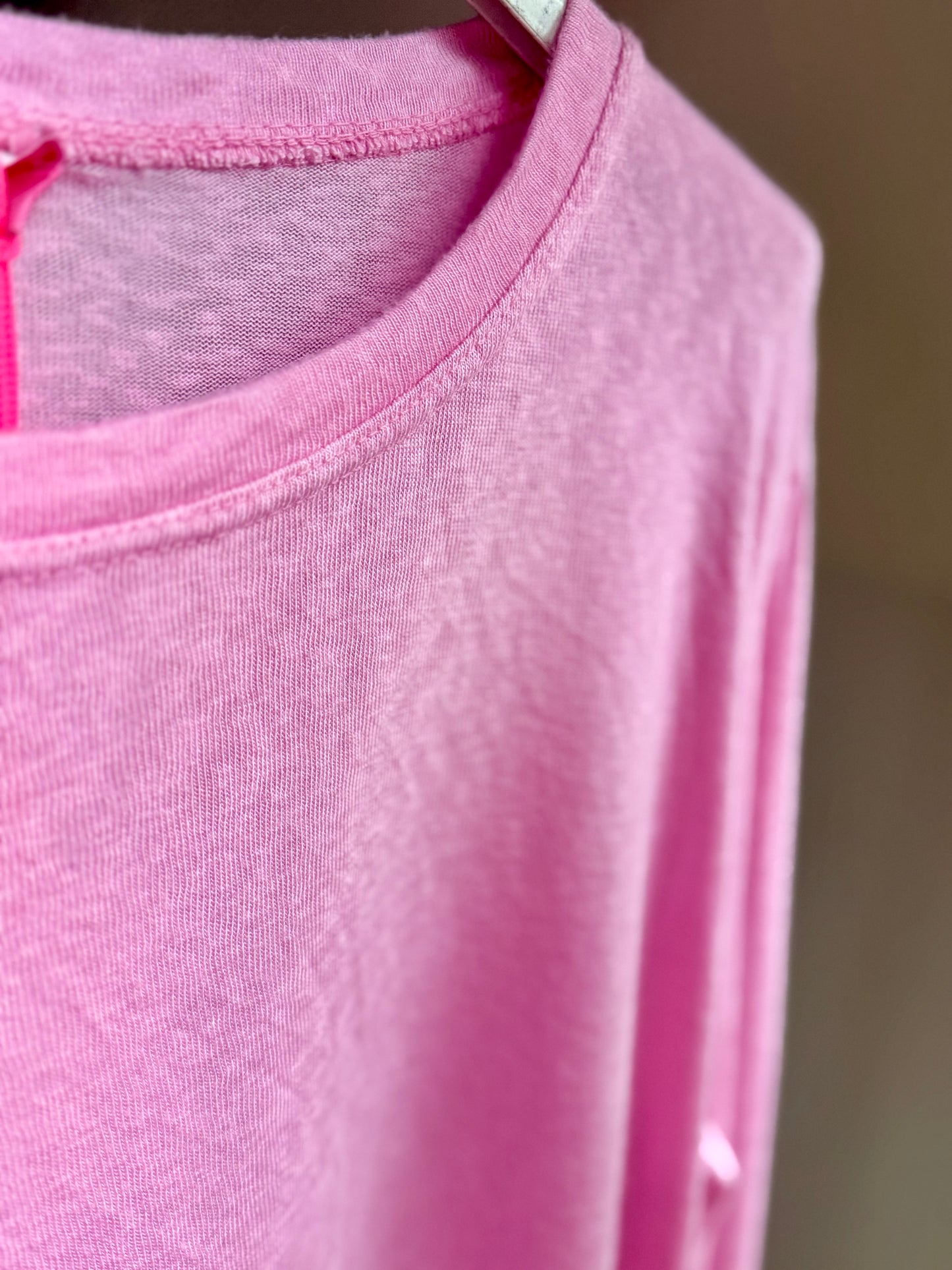 Leichtes Longsleeve aus Baumwollmix – Made in Italy | Gelb, Rosa & Grau