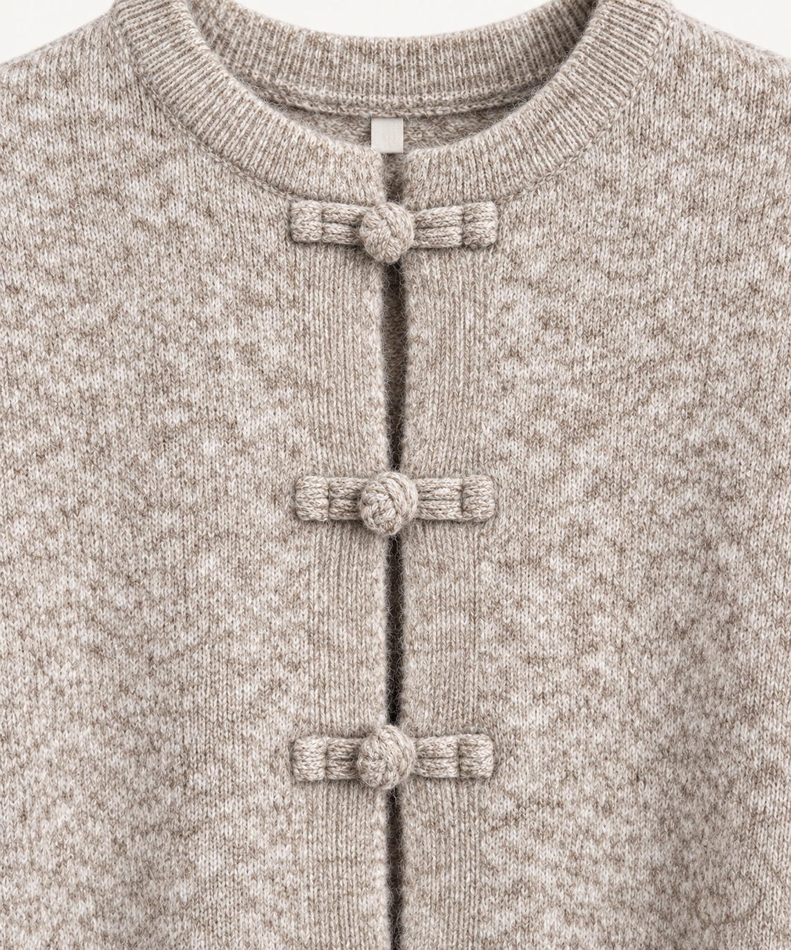 Strickpullover „Cozy Knot“ – Beige Melange