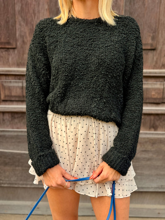 Kuscheliger Teddy-Pullover mit Rundhals – in fünf Farben