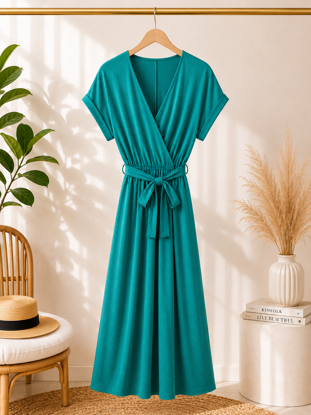 Wickelkleid mit Bindegürtel