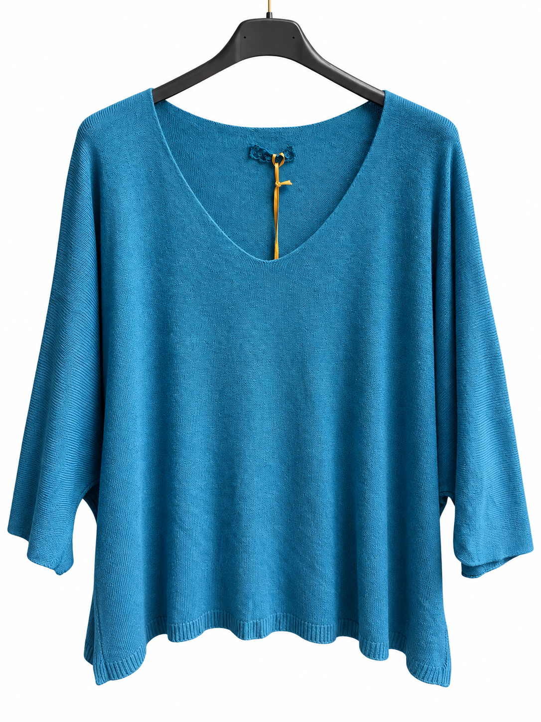 Leichter Oversize Feinstrickpullover mit rundem V-Ausschnitt