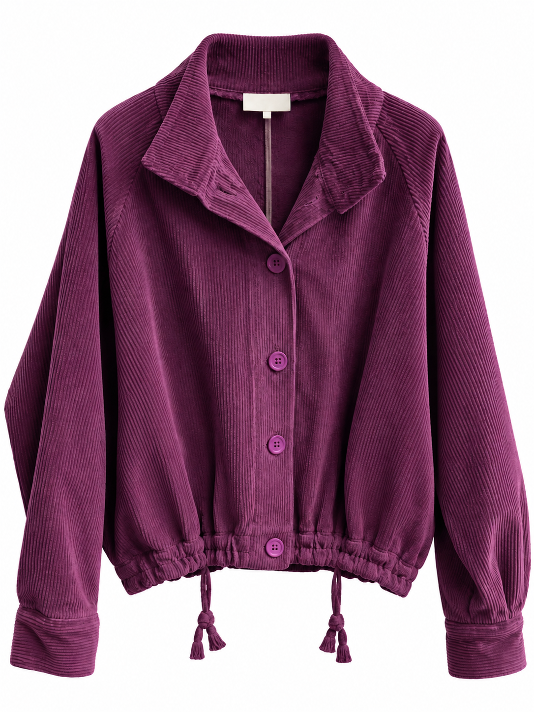 Cordjacke mit Knopfleiste & Tunnelzug – 2 Farben
