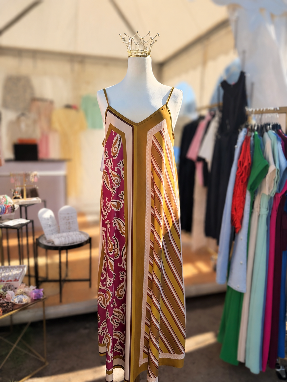 Italienisches Maxi-Kleid aus Viskose & Seide – Made in Italy