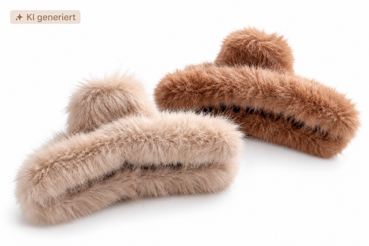 Flauschige Haarklammer 13 cm