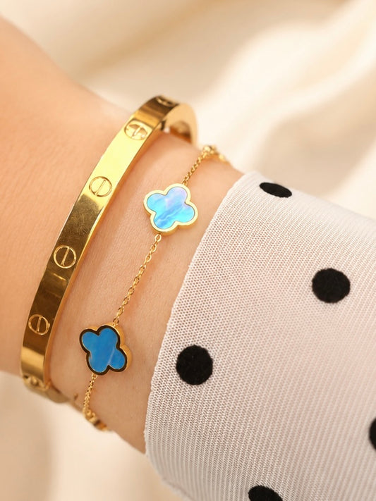 Sky Clover Armband | 18K vergoldet