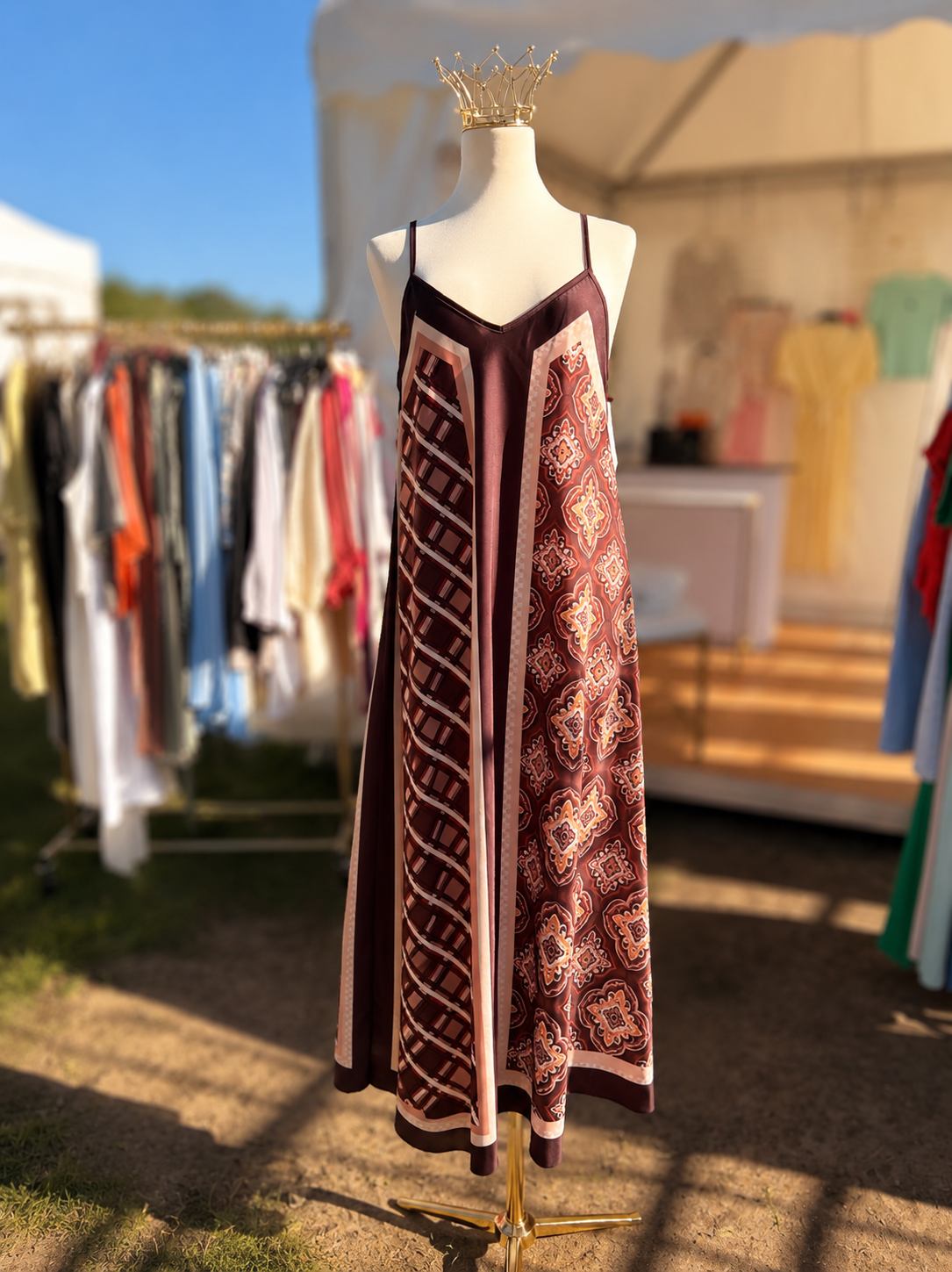 Italienisches Maxi-Kleid aus Viskose & Seide – Made in Italy