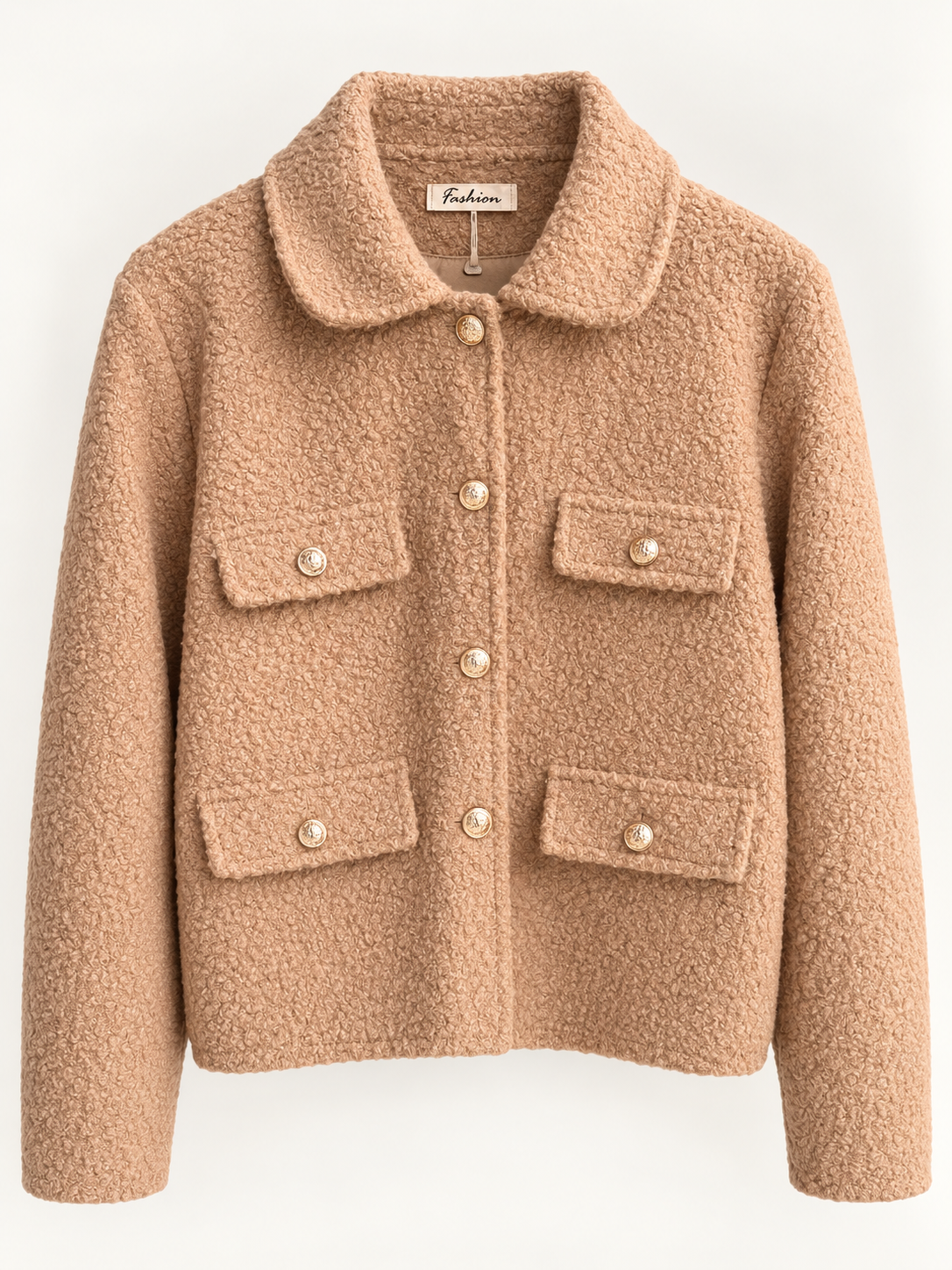 Chic Teddy Jacket mit Golddetails
