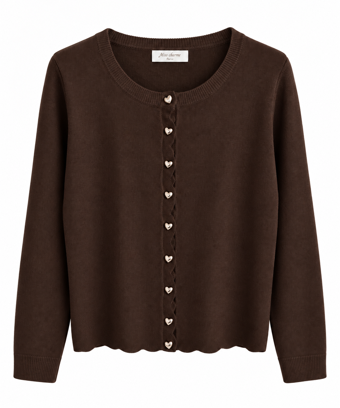 Amour Cardigan – Strickjacke mit Herzknöpfen