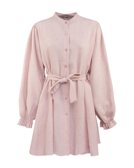 Luftiges Hemdblusenkleid – Eleganz trifft Komfort - rosa