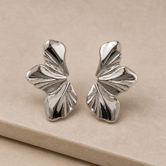 Sculptural Flow Earrings - Silber