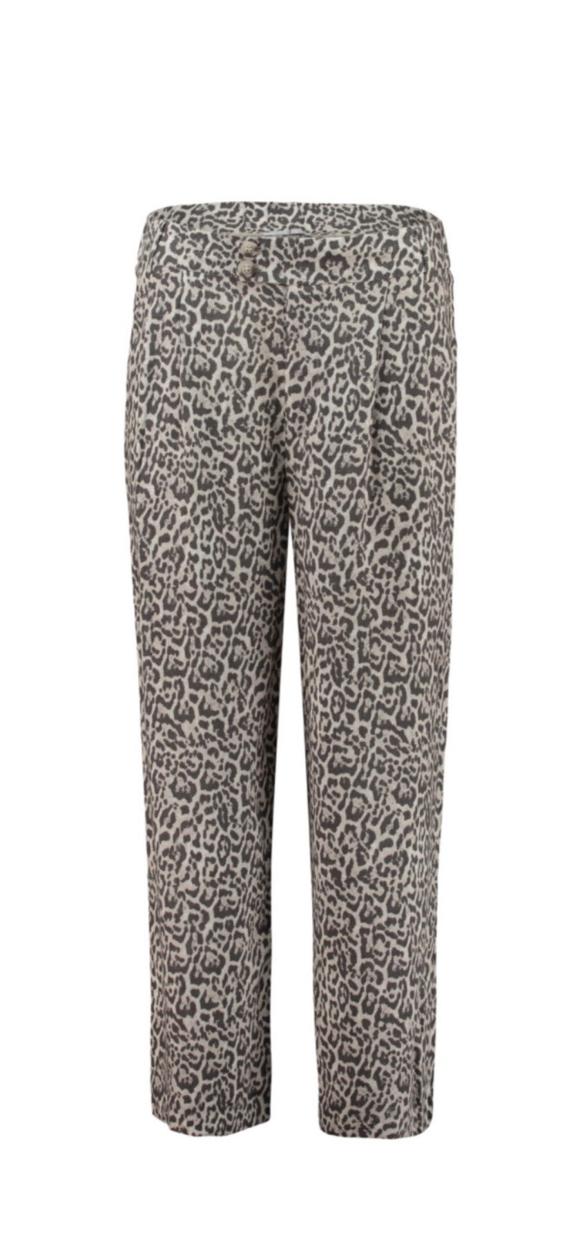 Leo Stoffhose 3/4 – Weite Damenhose mit Animal Print