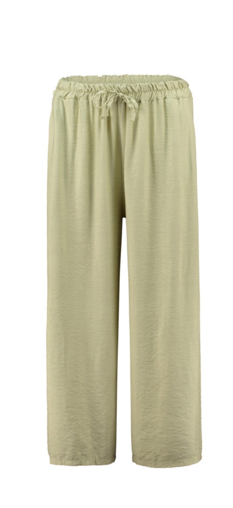 Weite Stoffhose mit elastischem Bund – Damen Hose in Espresso & Matcha