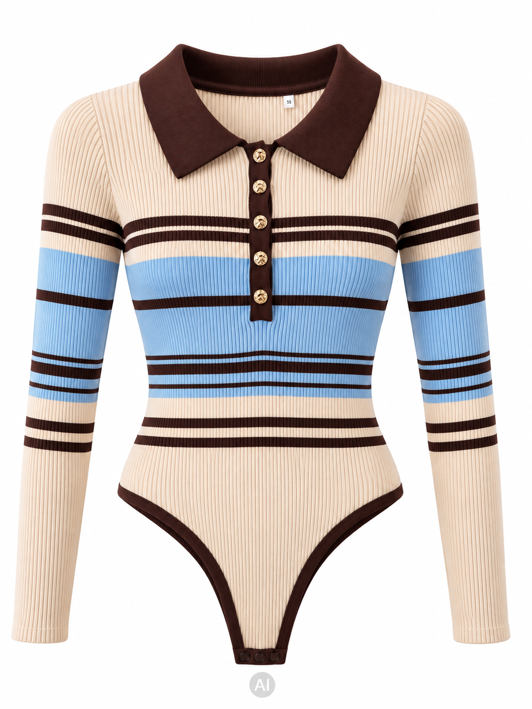 Body aus Rippstrick mit Muster – 3 Farben