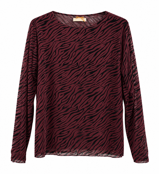 Zebra Mesh Longsleeve – Bordeaux