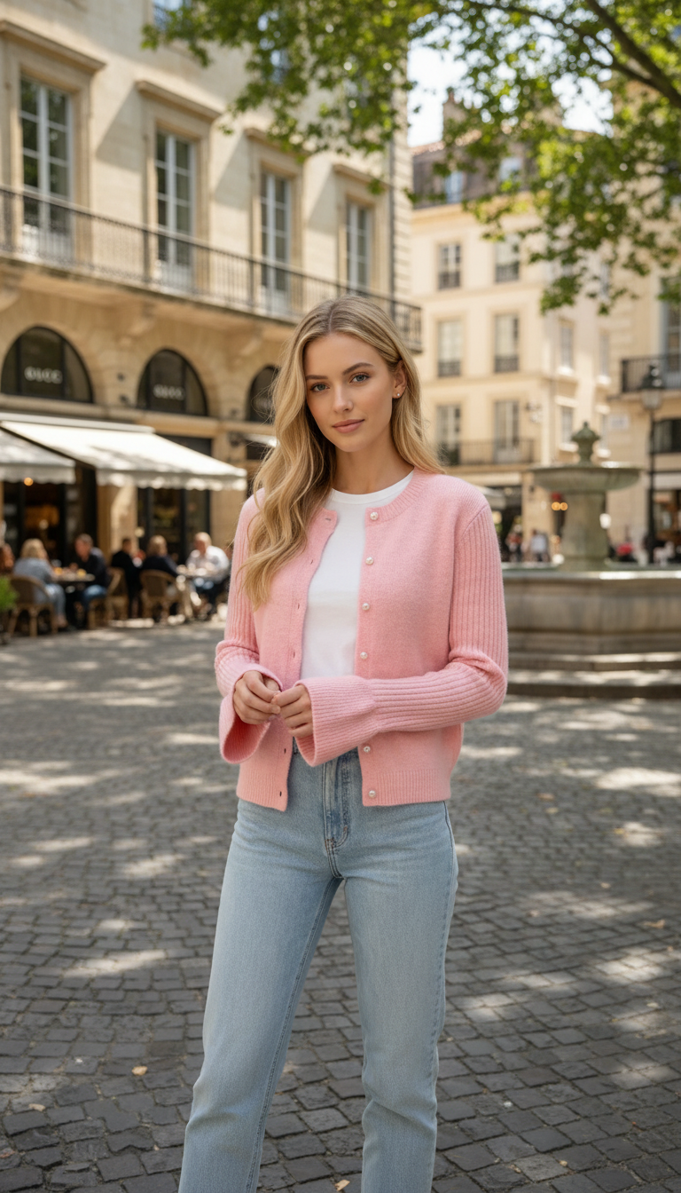 Cardigan mit Volantärmeln – Damen Strickjacke One Size (S–L)