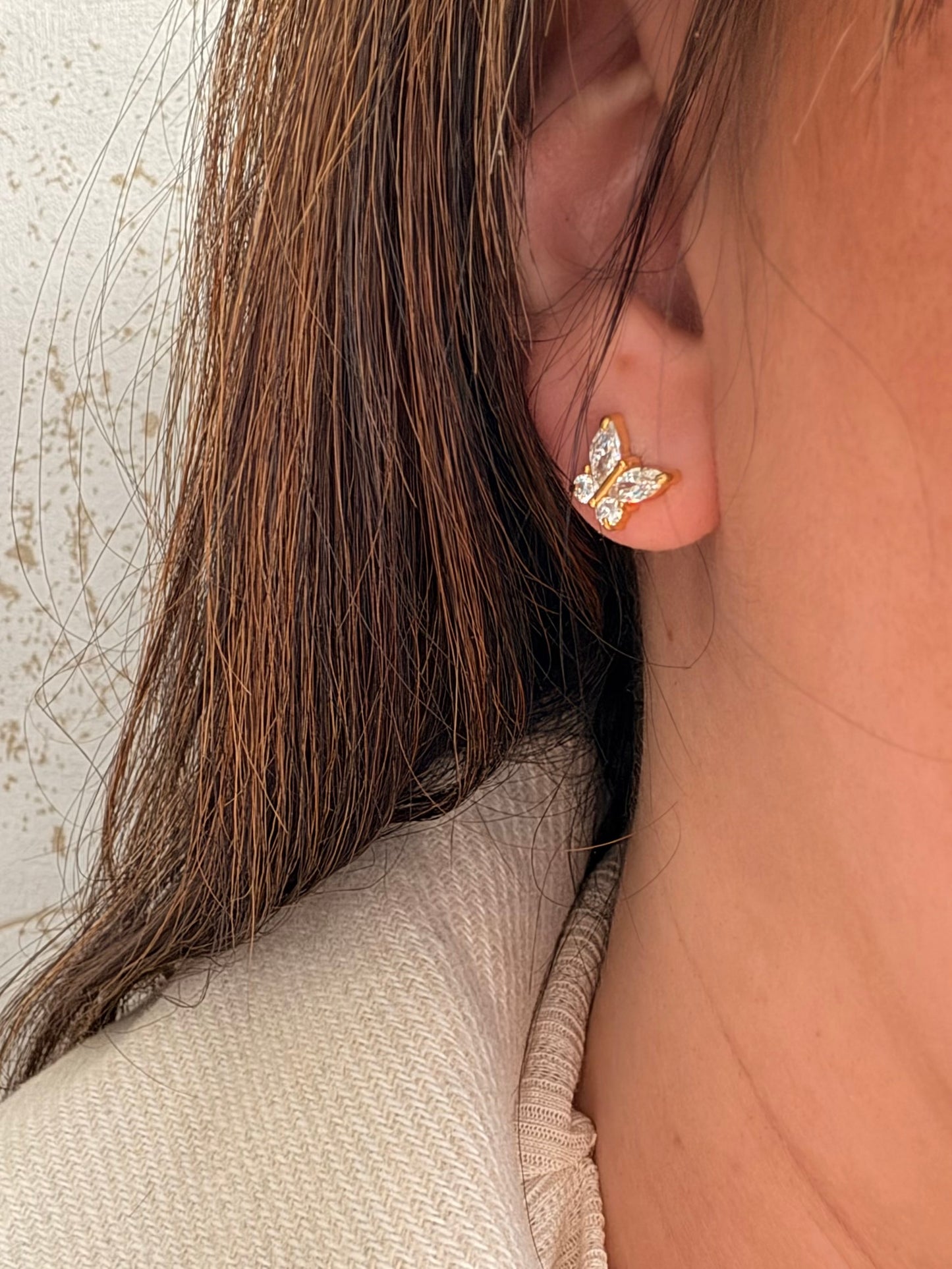 Shine Butterfly Ohrstecker | 18K vergoldet
