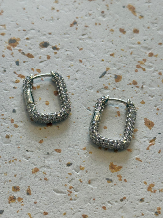 Eckige CREOLEN in Silber