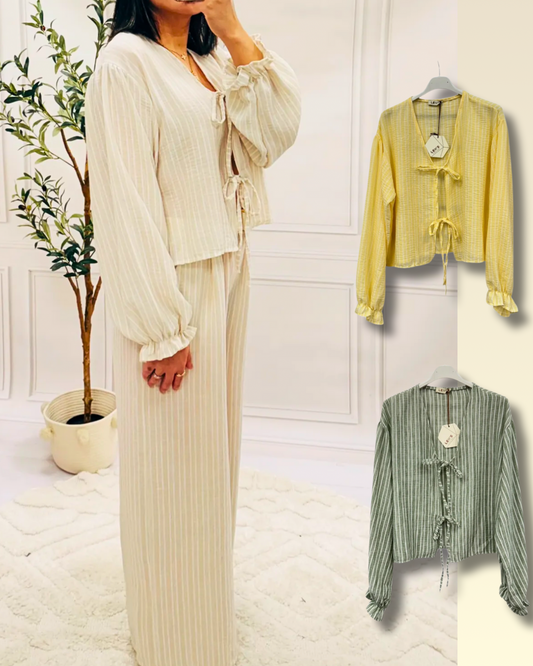 Trendbluse mit Bindebändern