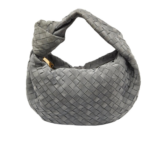 „Luxe Weave“ Wildlederhandtasche