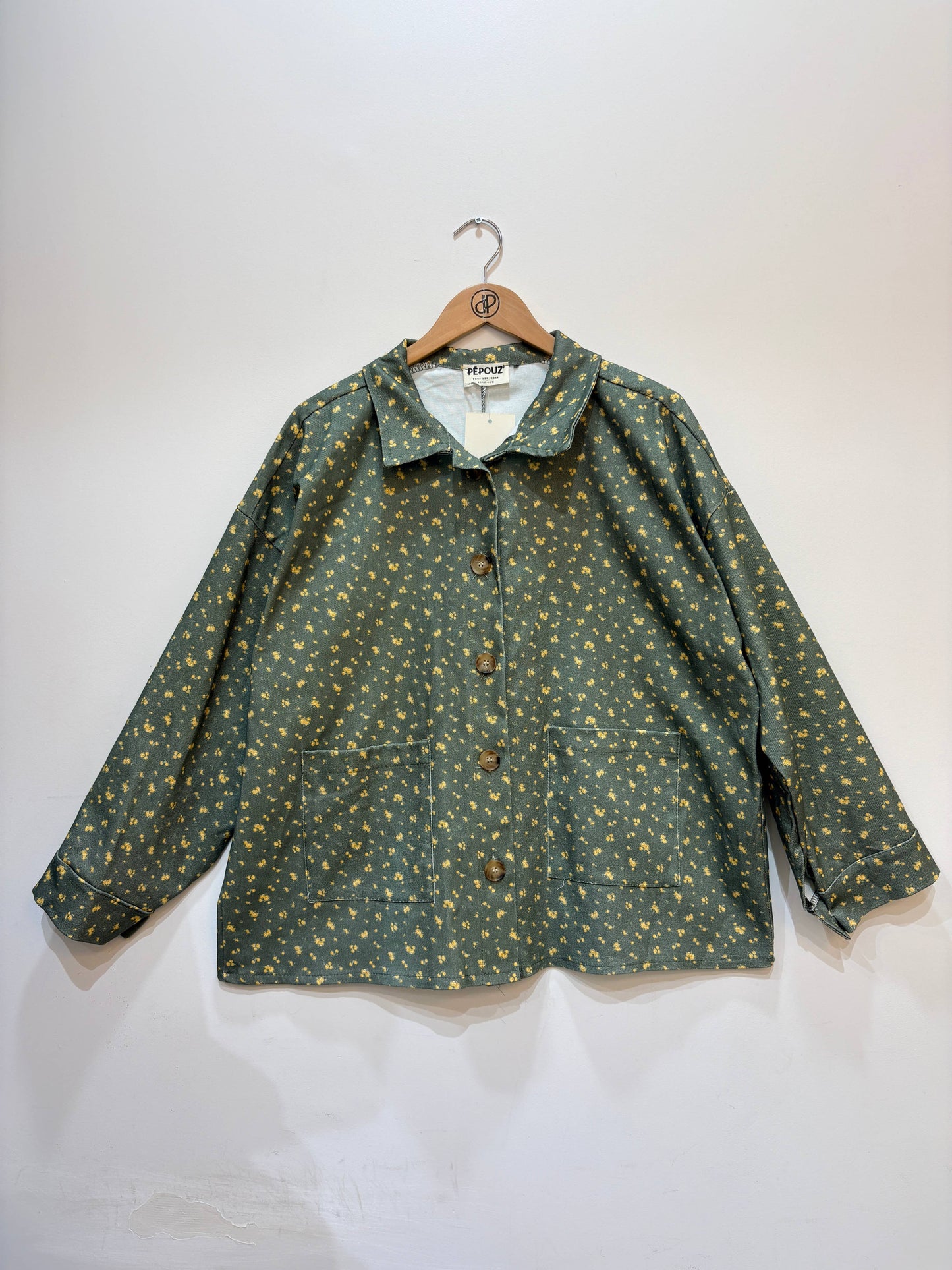 Große Größen Denimjacke mit Blumenprint PV2630GT