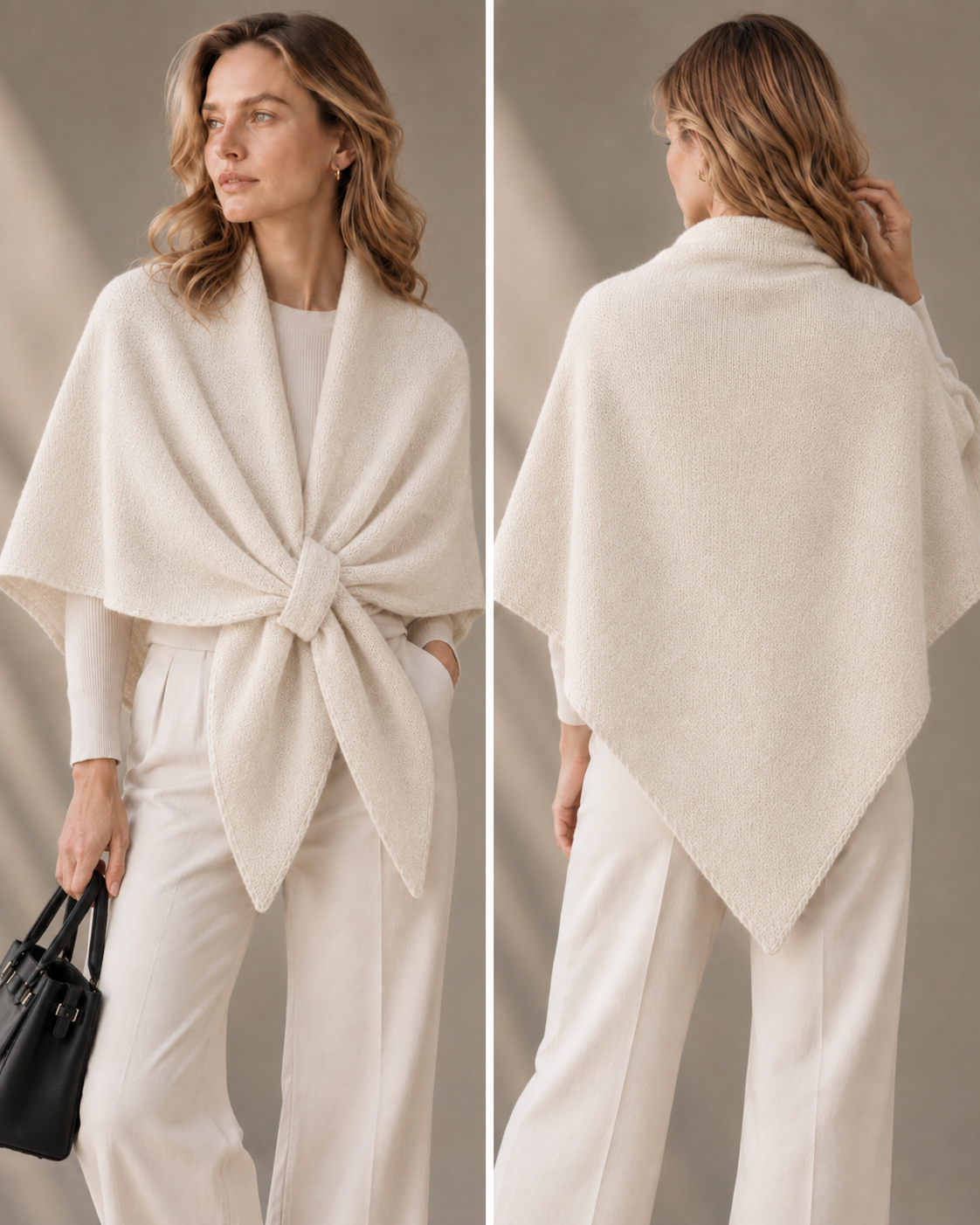 TR-7 dreieckiger Poncho-Schal mit Schlaufe 2-in-1