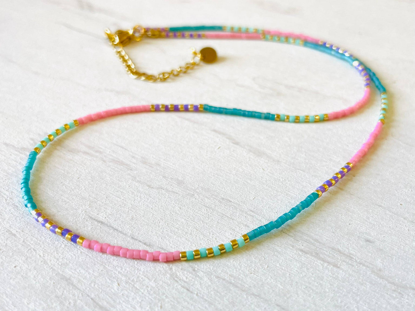 Perlenkette aus Edelstahl, Choker C043