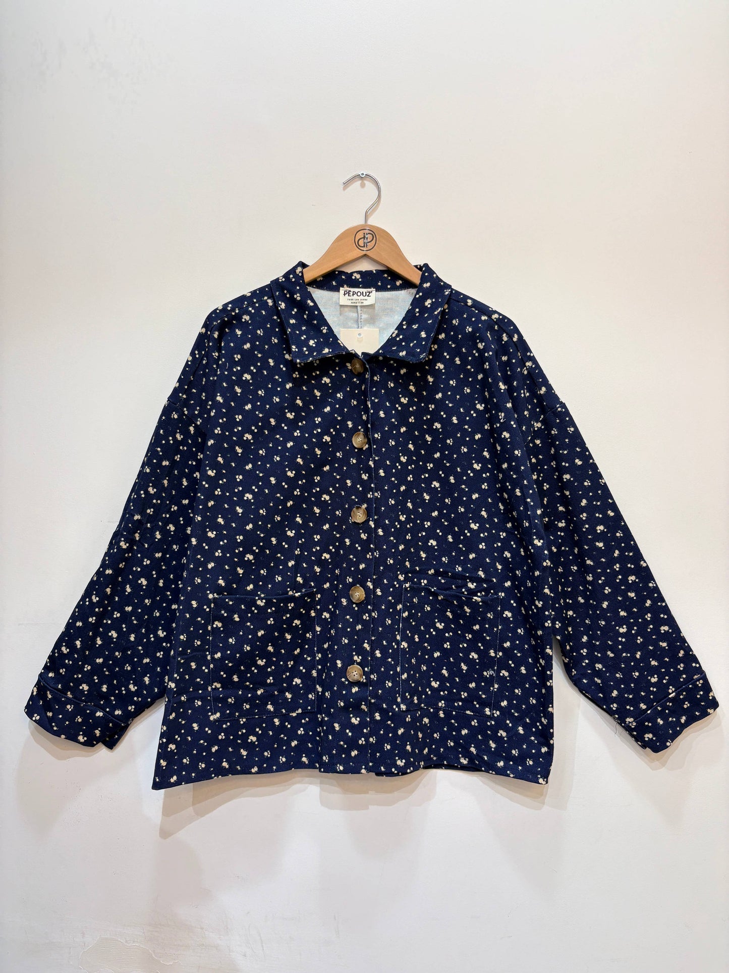 Große Größen Denimjacke mit Blumenprint PV2630GT