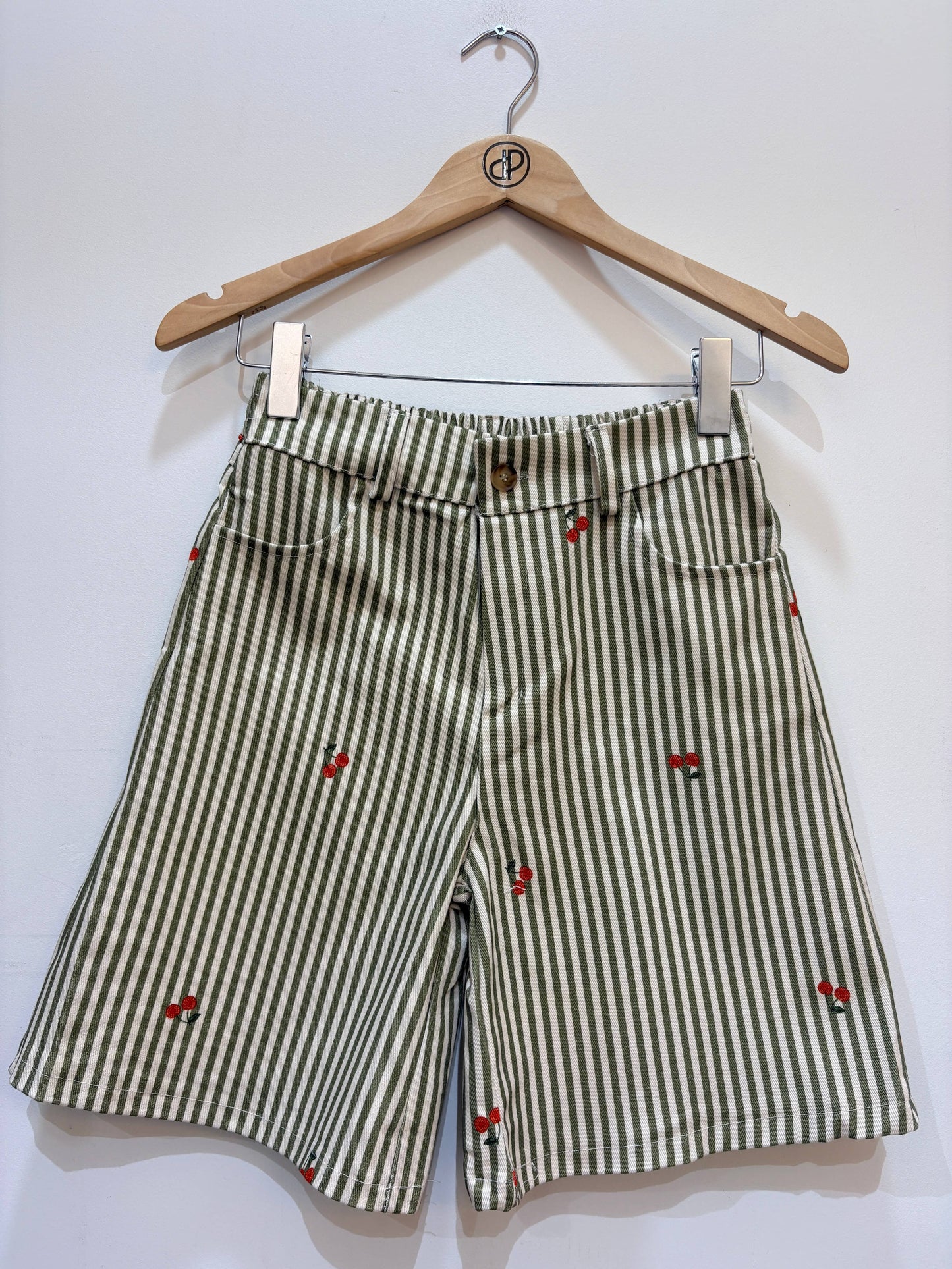 Baumwoll-Shorts, bedruckt mit Streifen und Kirschen PPN2648: Rose / STANDARD SIZE (36-42 / S-XL)