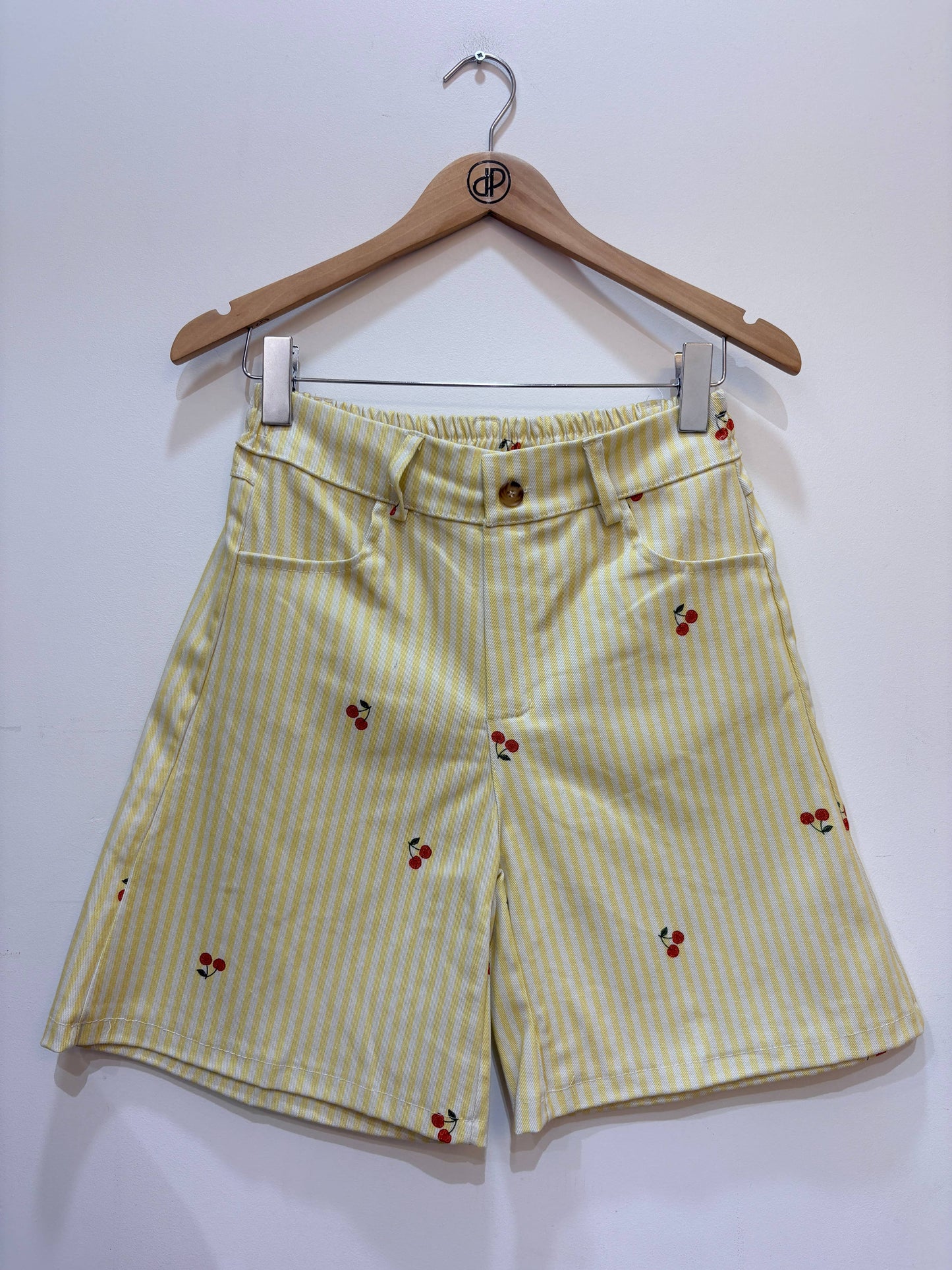 Baumwoll-Shorts, bedruckt mit Streifen und Kirschen PPN2648: Rose / STANDARD SIZE (36-42 / S-XL)