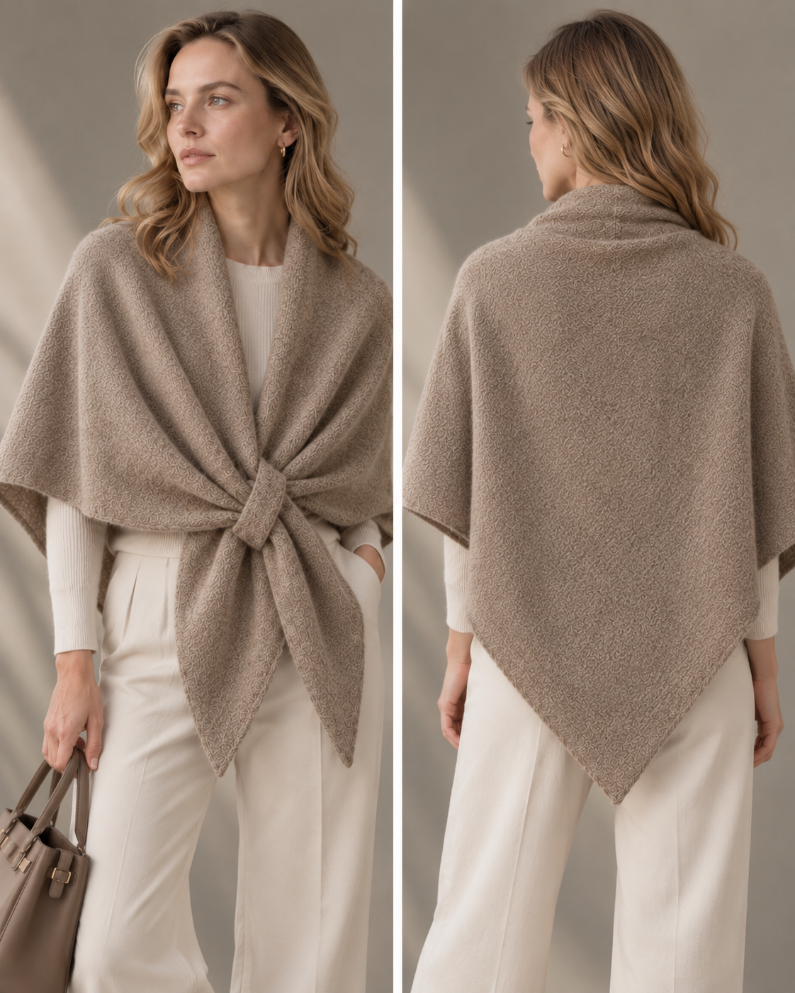 TR-7 dreieckiger Poncho-Schal mit Schlaufe 2-in-1