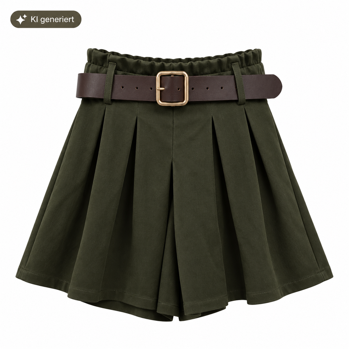 High Waist Hosenrock mit Gürtel & Falten